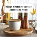 Bandeja Giratória de Madeira Multiuso