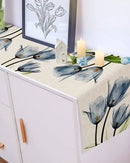 Caminho de Mesa de Linho com Estampa de Tulipa