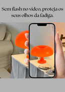 Candeeiro de Mesa Design Cogumelo Lâmpada Decorativa USB com Três Modos de Luz