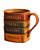 Caneca de Café 3D Design Livro em Resina Criativa Versátil e Resistente