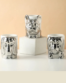 Caneca Criativa Dog 3D em Cerâmica Caneca de Café e Chá com Detalhes Dourados ou Prateados