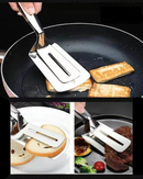 Clipe de Pá de Peixe Frito em Aço Inoxidável 2 em 1 Espátula Dupla para Grelhados