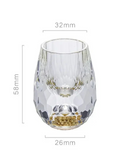 Conjunto 6 Copos Cristal Vidro com Folha de Ouro