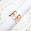 Conjunto de Anéis Para Guardanapos com Design de Quadrados Vazados 6 Peças