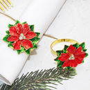 Conjunto de Anéis para Guardanapos Poinsétia 6 Peças