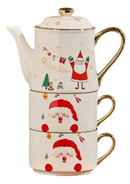 Conjunto de Chá Natalino em Cerâmica
