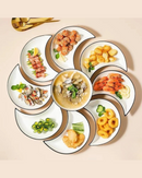 Conjunto de Louça de Cerâmica Formato Lua com 5 Peças