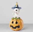 Pote de doces coberto com tema de Halloween assombrado