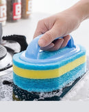 Escova de Limpeza com Alça e Cabeça de Esponja Para Cozinha e Banheiro