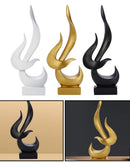 Escultura Decorativa de Chama Abstrata em Resina