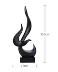 Escultura Decorativa de Chama Abstrata em Resina
