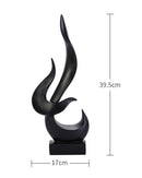 Escultura Decorativa de Chama Abstrata em Resina