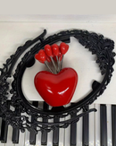 Garfos de Frutas em Aço Inoxidável com Formato de Coração Kit com 6 Peças