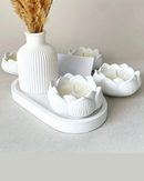 Kit 3 Moldes de Silicone para Vaso, Porta-Copos e Bandeja Decorativa