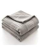 Manta de Algodão Waffle Macia e Respirável para Cama e Sofá