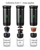 Máquina de Café Expresso Portátil Elétrica 3 em 1 Cápsulas e Pó Sem Fio