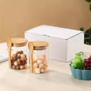 Pote de Armazenamento de Vidro com Tampa de Bambu Selada