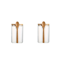 Pote de Armazenamento de Vidro com Tampa de Bambu Selada