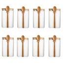 Pote de Armazenamento de Vidro com Tampa de Bambu Selada