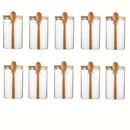 Pote de Armazenamento de Vidro com Tampa de Bambu Selada