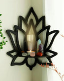 Prateleira de Canto de Parede em Madeira Estilo Boho