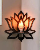 Prateleira de Canto de Parede em Madeira Estilo Boho