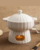 Prato de Cerâmica Térmico para Servir Refeições Quentes