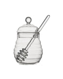 Recipiente de Vidro para Mel Pote com Tampa e Colher