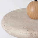 Luminária Pendente Retrô em Pedra Natural - Estilo Travertino Amarelo com LED