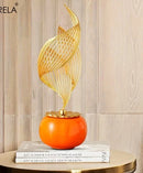 Escultura decorativa de Cerâmica Premuim - Coleção Folhas Serenas