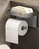 Suporte de Papel Higiênico Adesivo com Prateleira