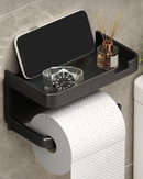 Suporte de Papel Higiênico Adesivo com Prateleira