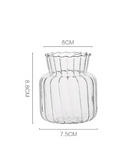 Vaso de Vidro Nórdico Transparente para Decoração de Flores e Arranjos